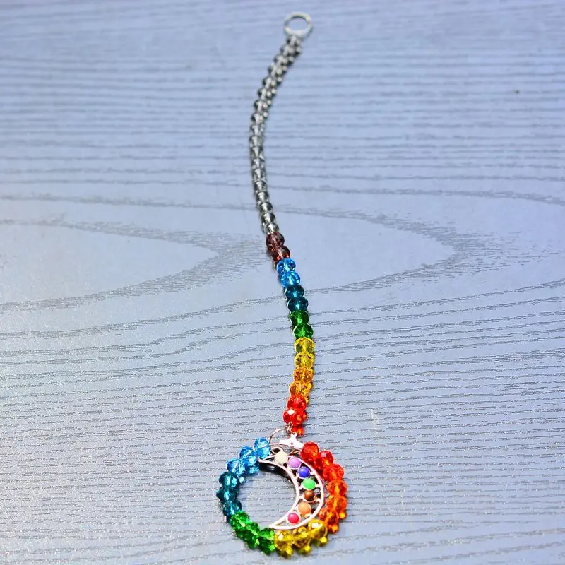 

kainai chakra rainbow charm yoga chakras reiki home deco gemstone hanging crystal Chandelier prisms gifts garden housewarming
