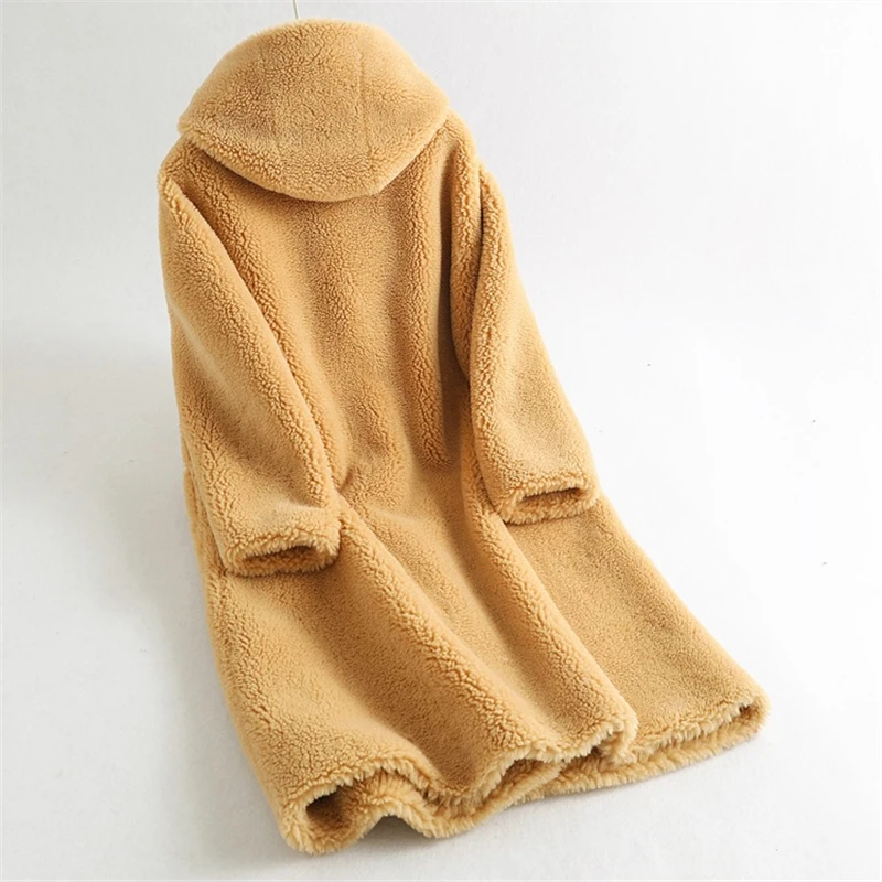 2020 зимнее женское меховое пальто с капюшоном Меховая куртка для стрижки овец