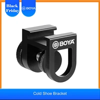 boya by c12 aluminum clamp with cold shoe mount for attaching accessories smartphone tablet microphone led light vlog video live