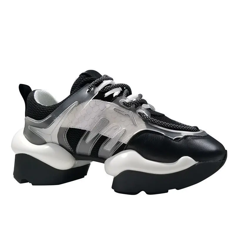 

Ladies High-heeled Casual Sports Shoes 2021 Spring Latest Daddy Shoes Women's Breathable Platform Platform Sports Running Shoes