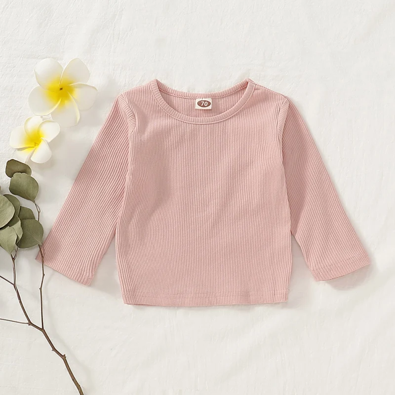 Spring Toddler Blouse Baby Girl Pure Tees Cotton Soft Long Sleeve Boy T-Shirt Basic Bottoming Girls Infant Kids Clothes | Детская одежда