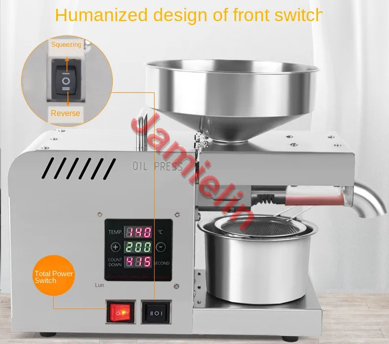 Jamielin X5S Sesame Walnut Kernel Coconut Oil Press 5L Capacity Powerful Intelligent Motor Hot and Cold Oil Extraction Machine images - 6