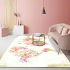 Свежий и простой белый абстрактный акварельный розовый цветочный мир гостиная прикроватный коврик для спальни напольный коврик на заказ