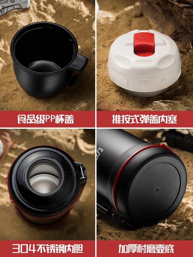 

YT Matte Stainless Steel Vacuum Mug Outdoor Adult Children Travel Portable Oversized 2000ML Home Office Drinking Utensils X2021
