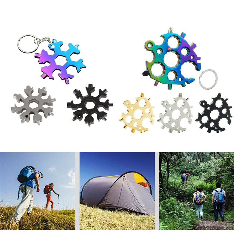 Многофункциональный инструмент 18 в 1 брелок форме снежинки портативная отвертка