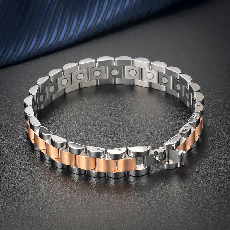 Мужской браслет с голограммой Moocare из нержавеющей стали магнитной застежкой