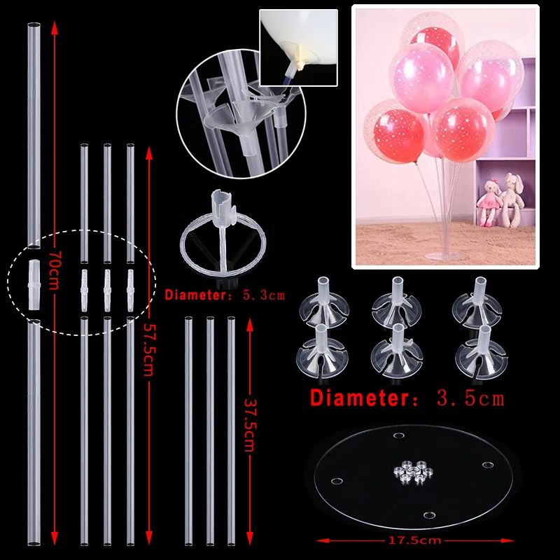 Многоразовый Настольный держатель для воздушных шаров прозрачный набор