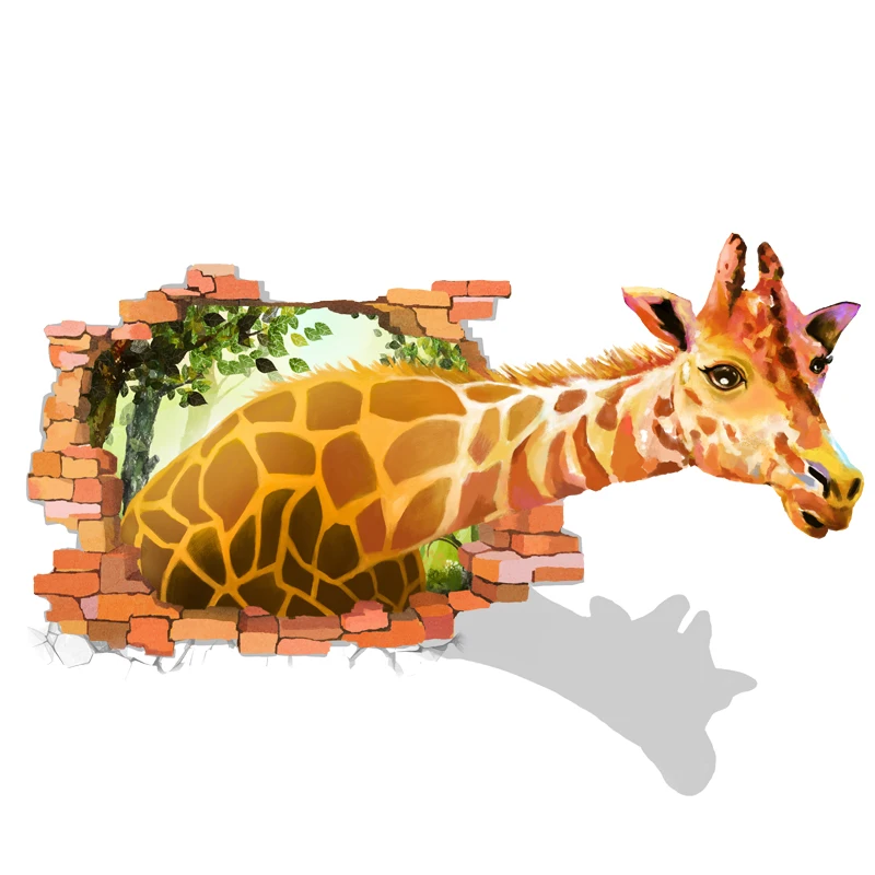 

3D Giraffe Animal Wall Sticker Background Decoration Emulation Home Decor Living Room Decals Art Wallpaper Poster