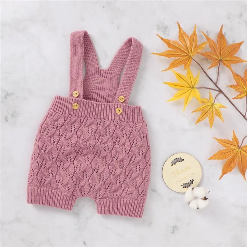 Вязаный детский комбинезон для новорожденных осенний маленьких девочек и