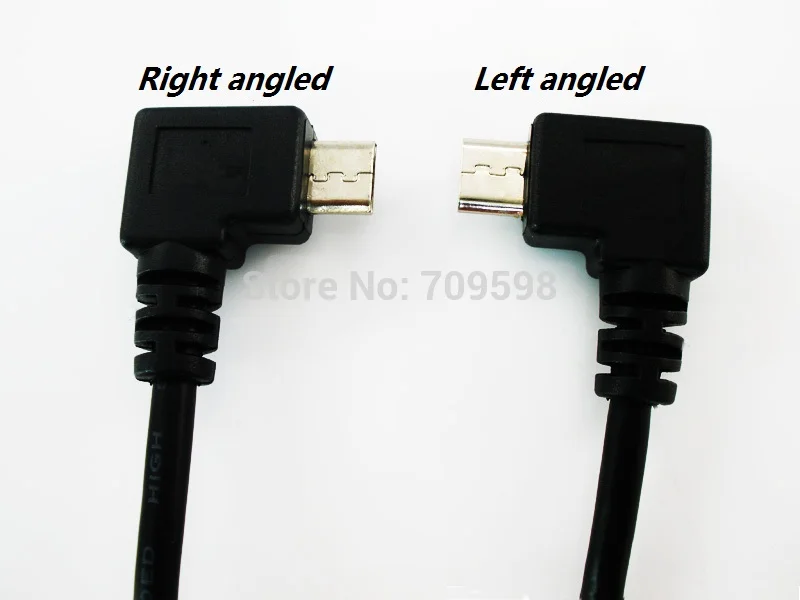 CableDeconn левый 90 градусов Угловой Micro USB B штекер USB A Мужской кабель для зарядки данных