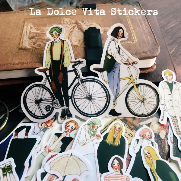 

280pcs/pack Cute girls Original size handbill sticker woman Sen girls handbill diary photo album decorative stickers tape