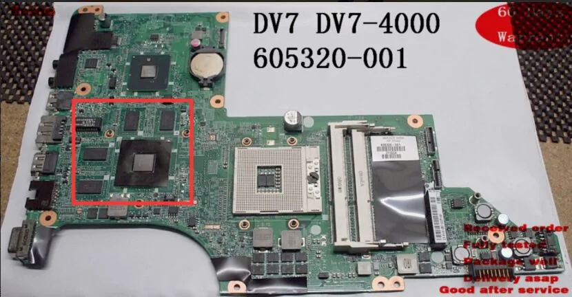 Замена материнская плата для ноутбука hp DV7T DV7 4000 серии Материнская DA0LX6MB6H1 605320