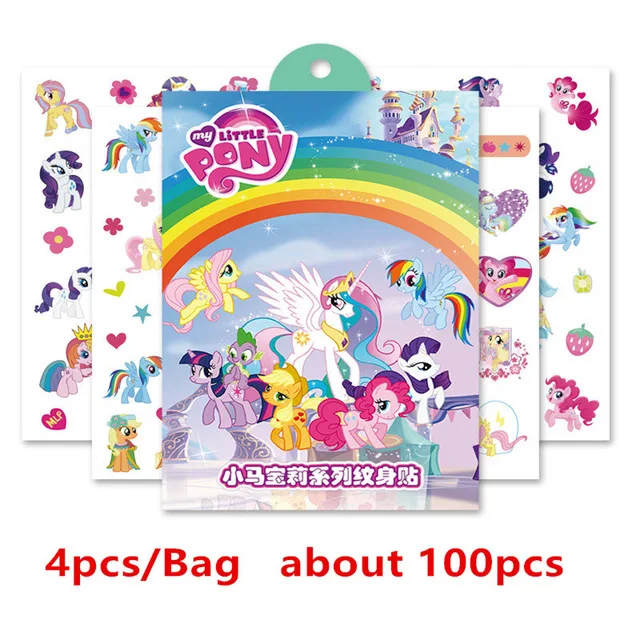 little pony Дисней Замороженные наклейки для детей diy татуировки ПВХ pegatinas 3D мультфильм adesivo autocollant стикерс Микки автомобиль 3 наклейки - Цвет: little pony