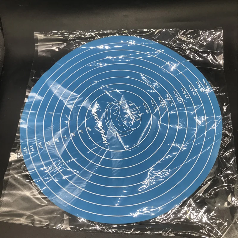 1 шт. многофункциональный коврик для торта со шкалой розовые/синие кухонные