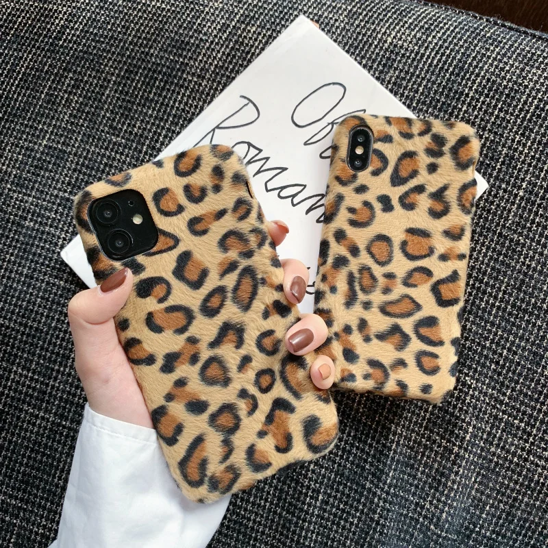 Роскошный Леопардовый пушистый чехол для телефона iphone 11 Pro Max XR X 6 6s 7 8 plus задняя