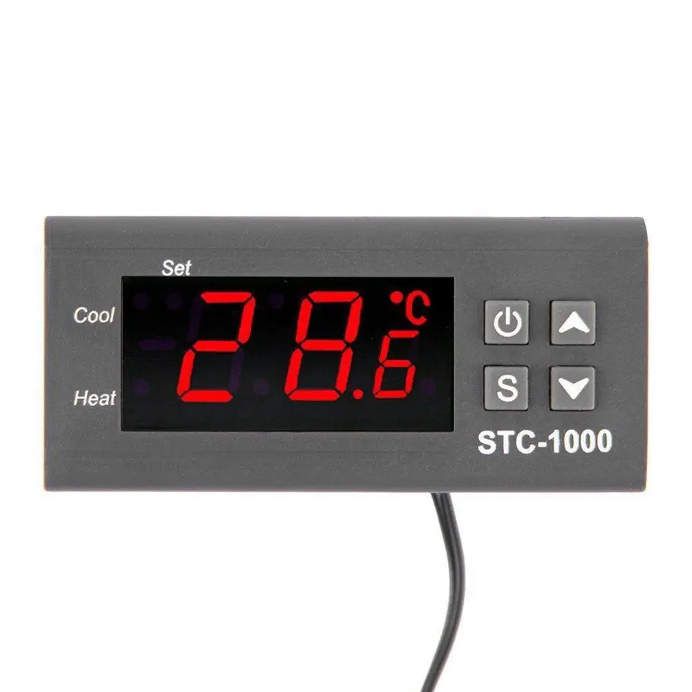 12 В/24 В/110 В/220 В STC 1000 цифровой регулятор температуры Термостат NTC K серый
