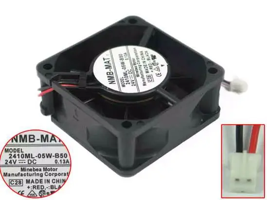 NMB MAT 2410ML 05W B50 C28 DC 24V 0.13A 2 проводной 60X60X25mm Сервер вентилятор охлаждения|square fan|server