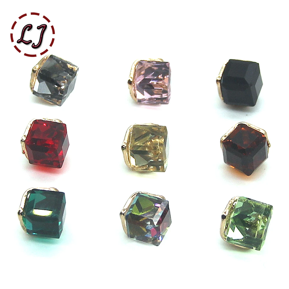 6 шт./лот горный хрусталь маленькие стеклянные пуговицы бриллиант драгоценность