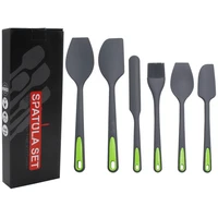 reusable 6 piece spatula set for mixing batter cream large cake silicone kitchen baking tools