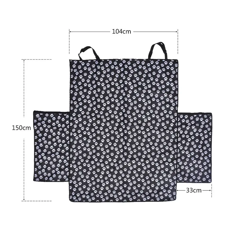 HotPet коврик для сидения в автомобиле собаки питомца с принтом лап черный