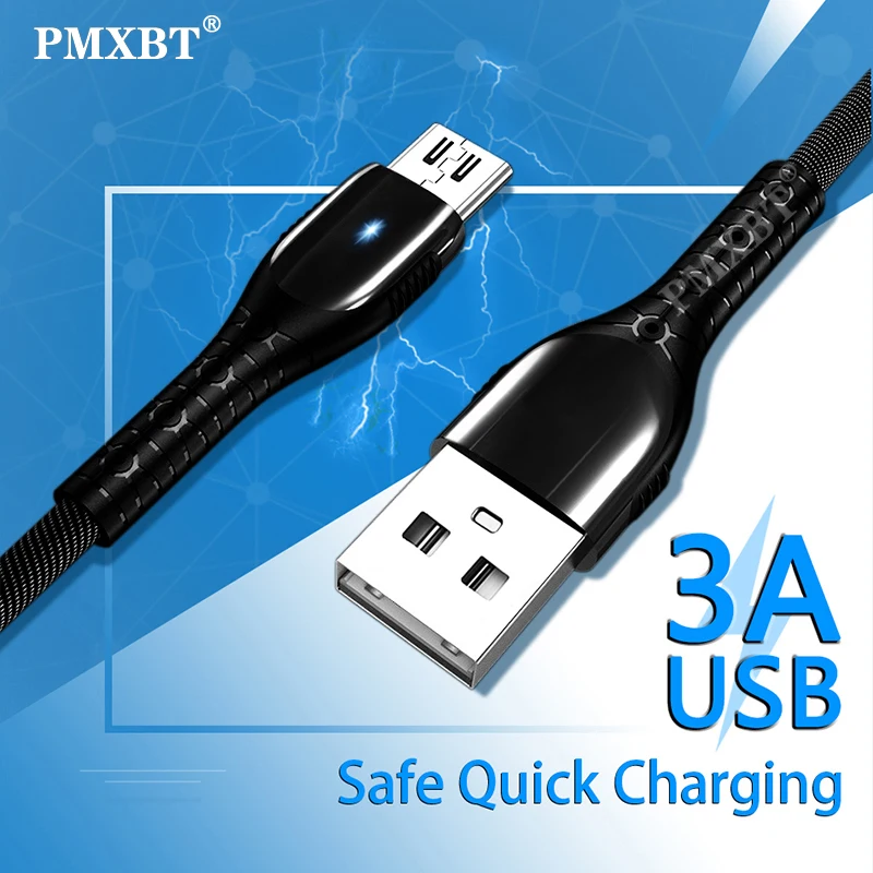 1 2 м микро USB кабель 3A быстрое зарядное устройство для передачи данных и