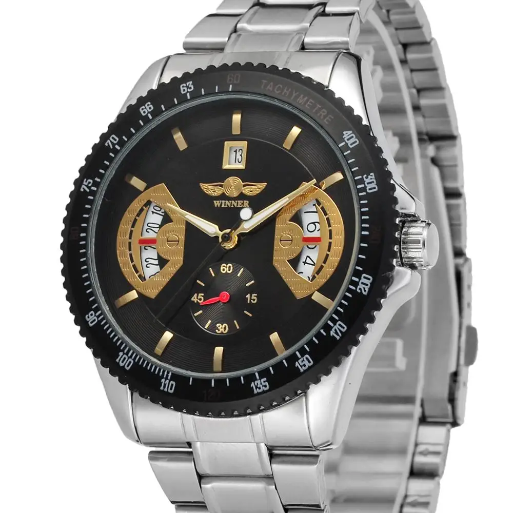 Часы наручные Winner Мужские механические Автоматические спортивные с ремешком из