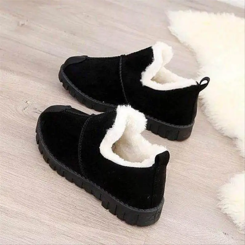 

Shoes Woman Autumn and Winter New Women's Cotton Boots Plus Thick Velvet Warm Korean-Style Casual Luxury Designer Design Fashion