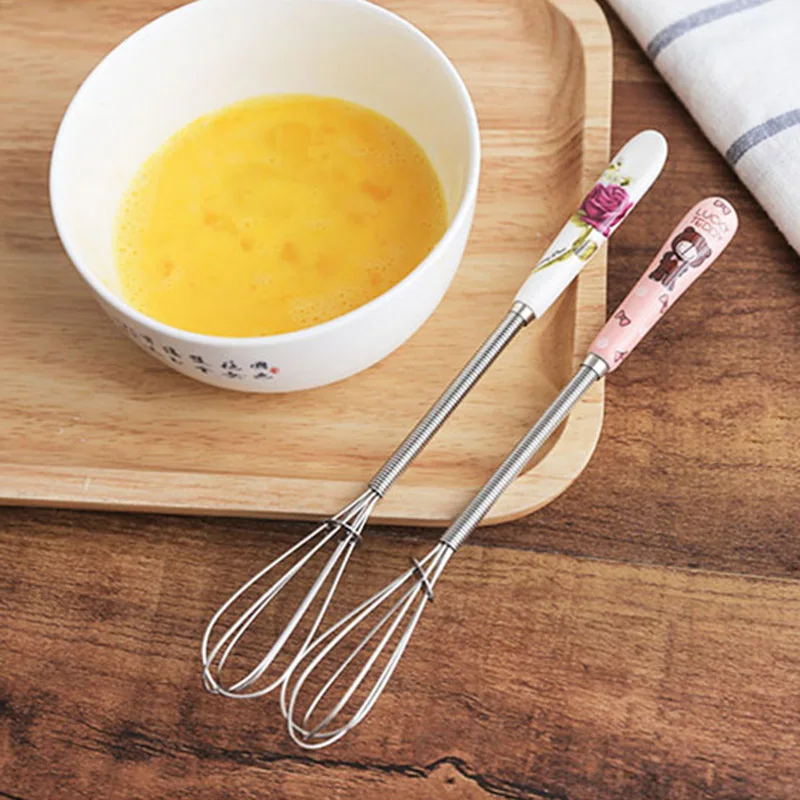 Венчик ручной из нержавеющей стали для взбивания яиц мешалка с шариком кухонная