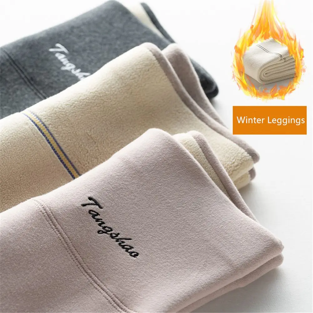 

Fashion High Waist Skinny Wool Fleece Trousers Women Leggings Warm Pants Cashmere Lambskin Winter Thicken Leggings