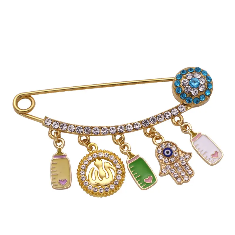 Ислам Хамса рука Фатимы Бог Турецкий Дурной глаз из нержавеющей стали брошь