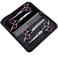 5pcset pet scissors set 6 inch includes cuttingthinningcurved scissorscomb professional dog scissors kits
