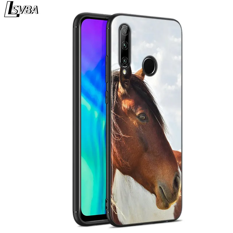 Черный чехол с рисунком бегущая Лошадь Животное задняя крышка для Huawei P Smart Z Plus 2019