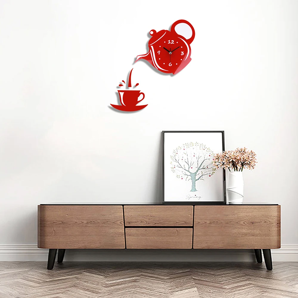 Креативные 3D настенные часы сделай сам акриловые зеркальные для кухни гостиной