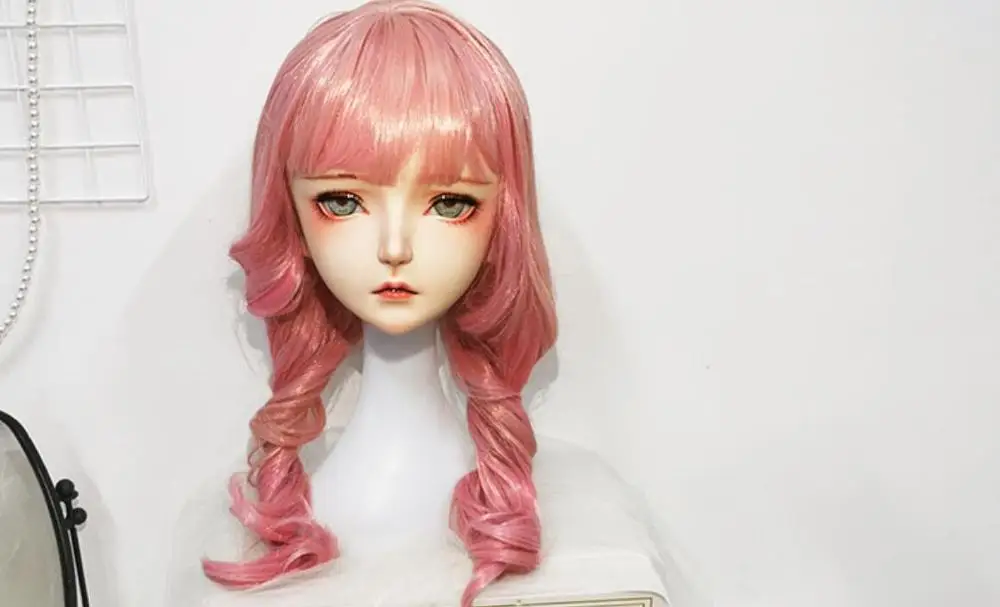 

(DOLLKII-B12) качество ручной работы для женщин и девушек, половинки головы Косплэй японский ролевая игра BJD маска кигуруми кукла Трансвестит мас...