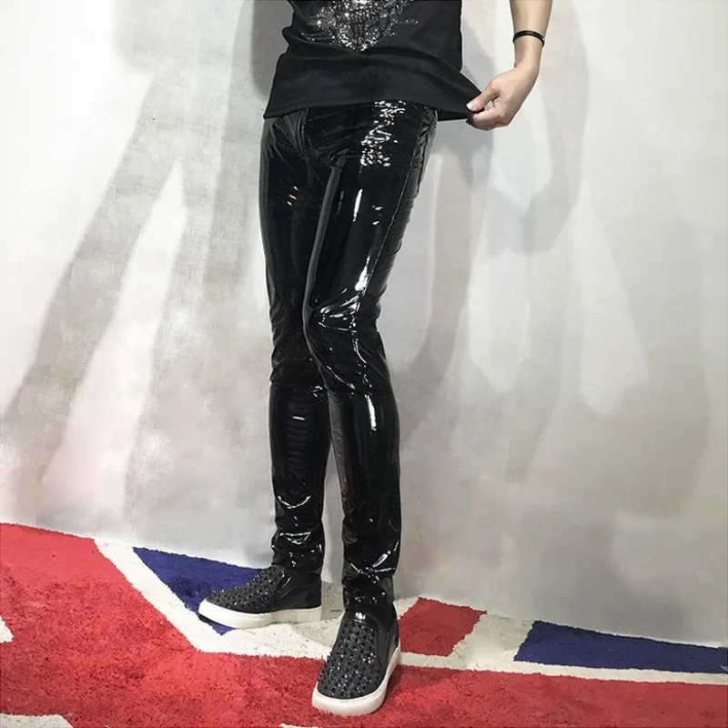 Горячая сексуальная одежда для ночного клуба мужские яркие брюки из