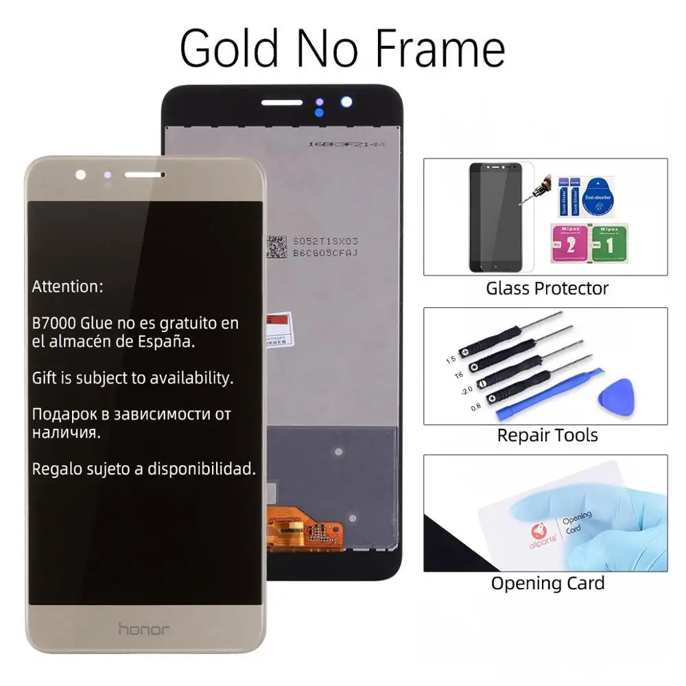 Дисплей для Honor 8 Ремонт сенсорного ЖК-экрана с рамкой 5,2 ''ЖК-дисплей для huawei Honor 8 дисплей FRD-L09 запасные части - Цвет: Gold No Frame
