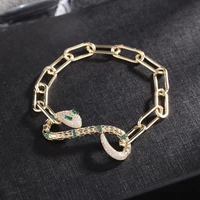 personalized high end exotic spirit snake inlaid zircon open bracelet vintage ring buckle snake bracelet