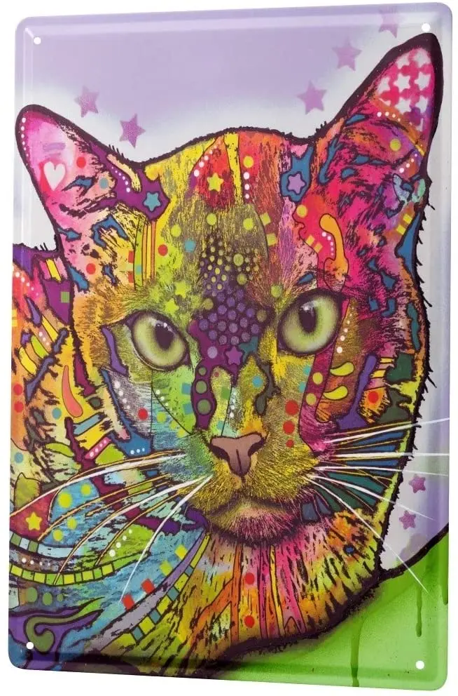 

Жестяная металлическая пластина с 2004 года, декоративный знак, таблички для домашнего декора, красочная кошка