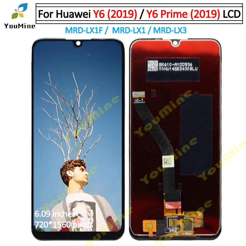 Для Huawei Y6 2019 ЖК-дисплей с сенсорным экраном и дигитайзером MRD-LX1F в сборе для huawei prime