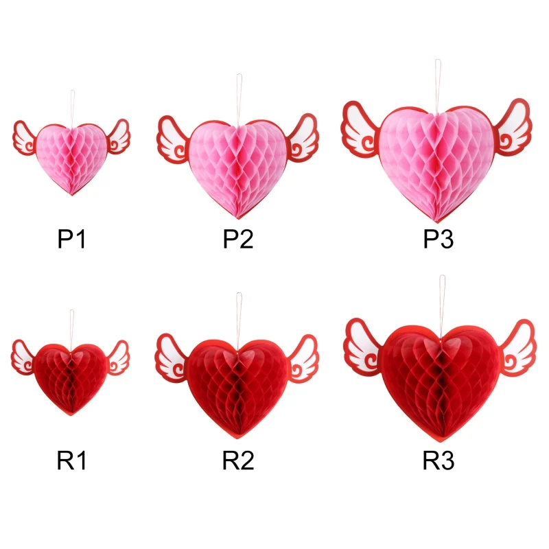 Бумажный шар в форме сердца сотовый украшение для вечеринки свадебное подвесное