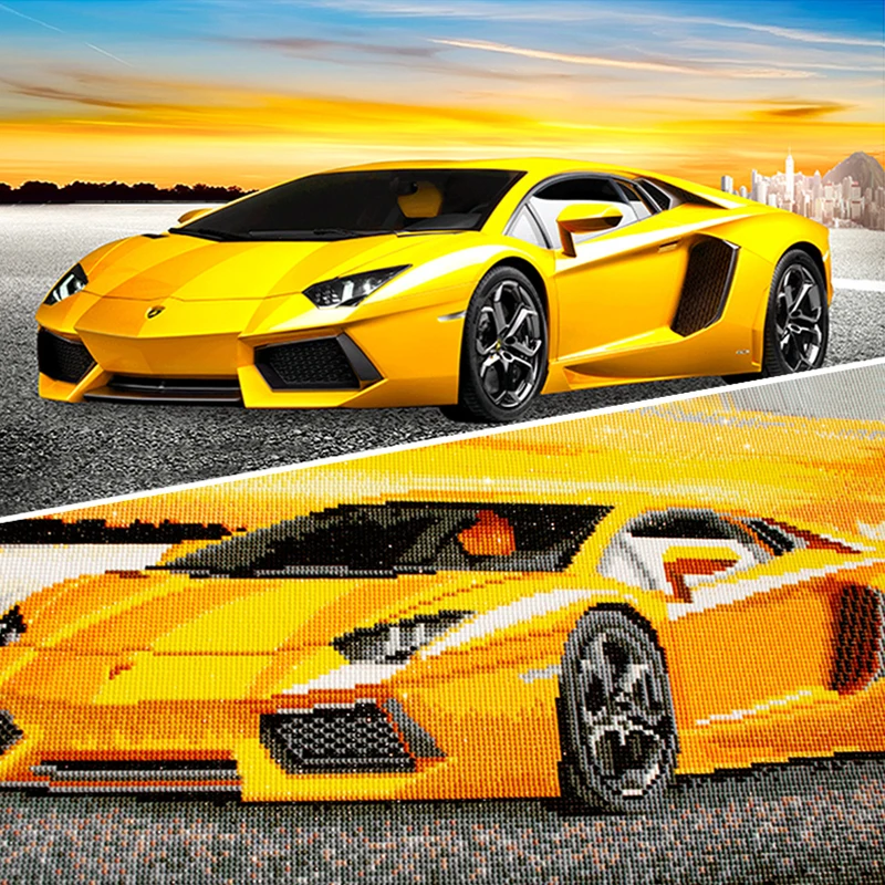 

5D Diamond Painting Cool Sports Car Series Home Decoration Children's Room Boy Car Cross Stitch Point Diamond Embroidery PCD