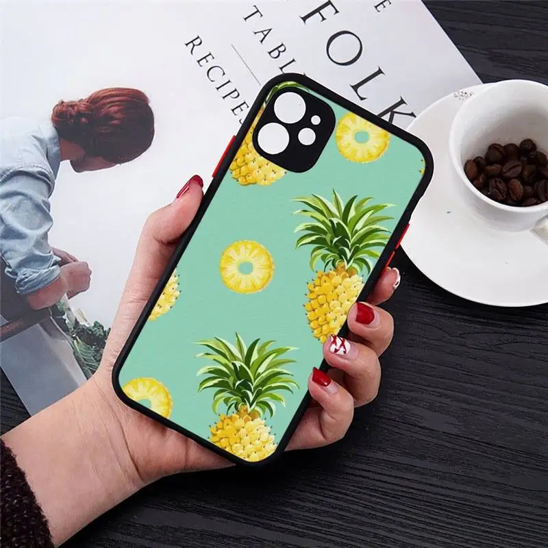 

summer fruit Watermelon Pineapple Phone Case Transparent Matte for iPhone 7 8 11 12 s mini pro X XS XR MAX Plus cover funda