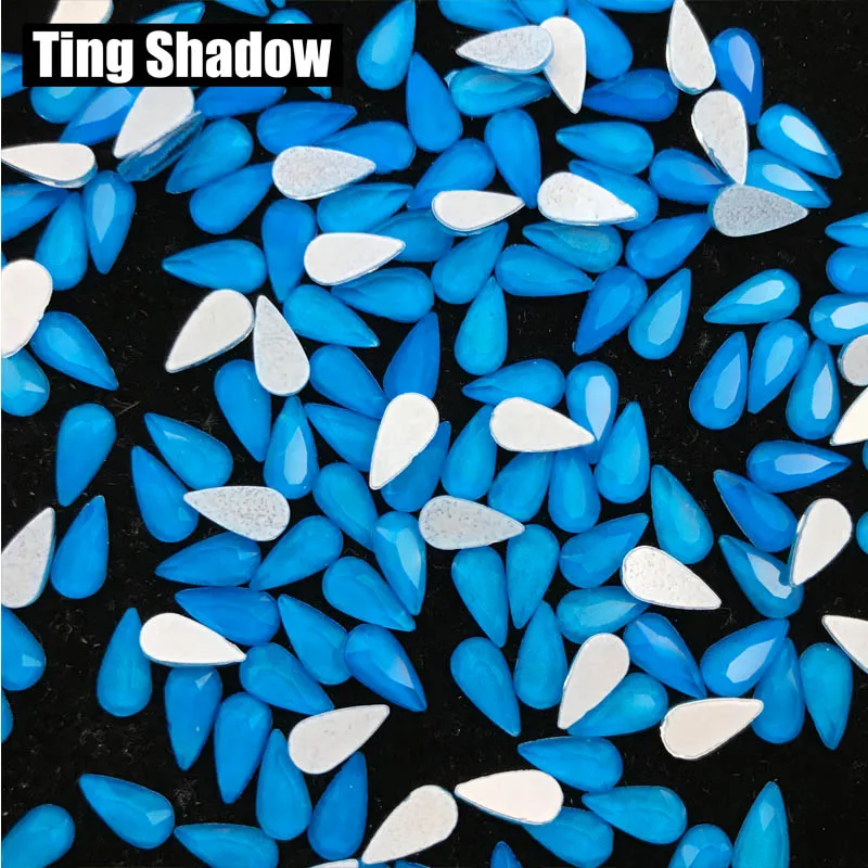 Blue 120pcs Флуоресцентная кристальная светящаяся неоновая зеленая Розовая Желтая одежда со стразами 3D украшение для ногтей - Цвет: Blue 120pcs