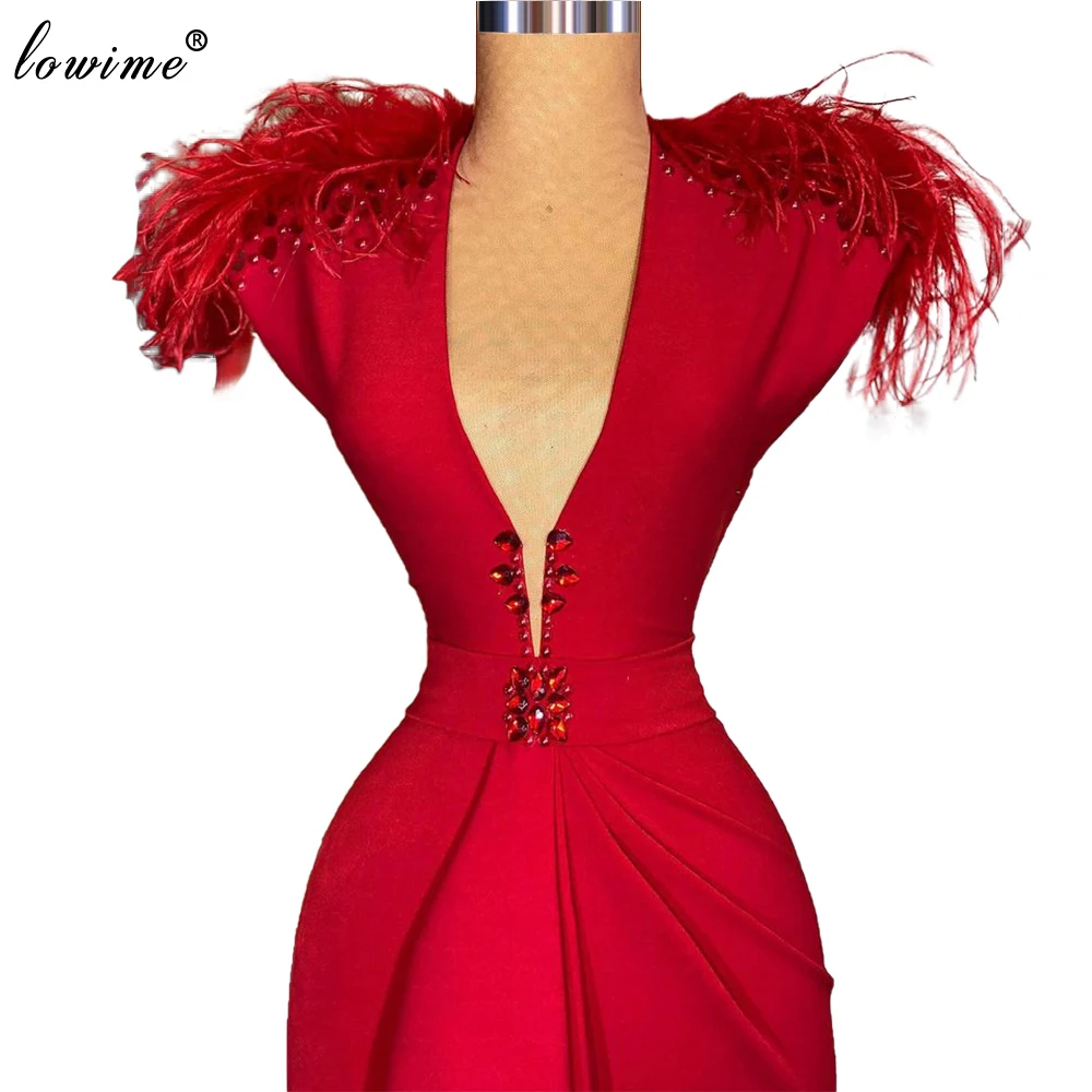 Красное вечернее платье в мусульманском стиле Длинные Простые Вечерние платья