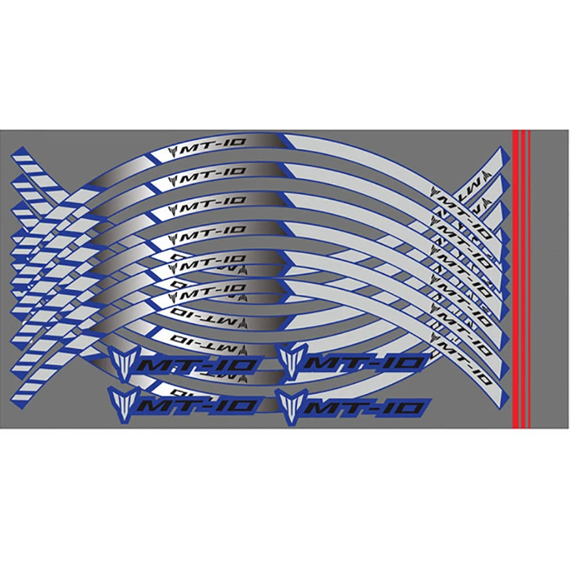 12 полосок отражающая наклейка на колесо мотоцикла обод полоса внешний