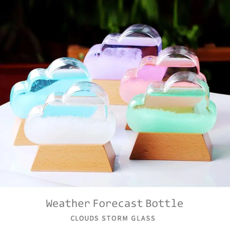 

1Pcs Barometer Droplet Storm Glass Creative Cloud Shaped Storm Glass Bottle Desktop Weather Station Weather Predictor Decor