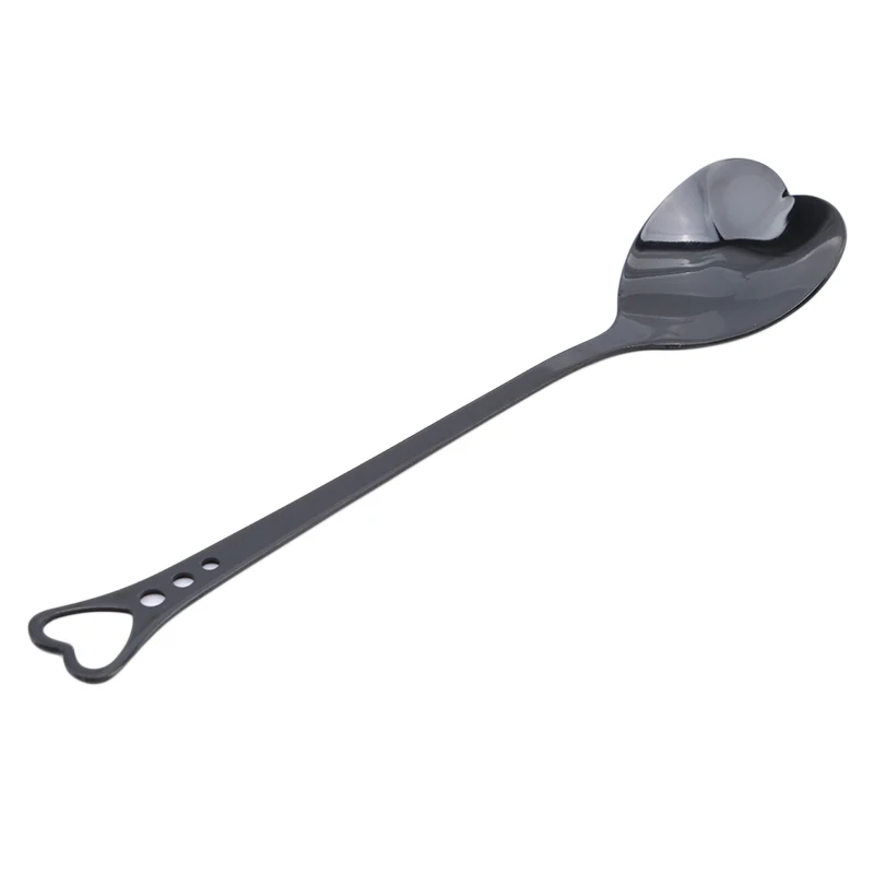 

1PC Steel Heart Spoon Coffee Tea Spoon for children Tableware Colors Creative Ice Cream Tools Kitchen Gadgets Dessert Spoon