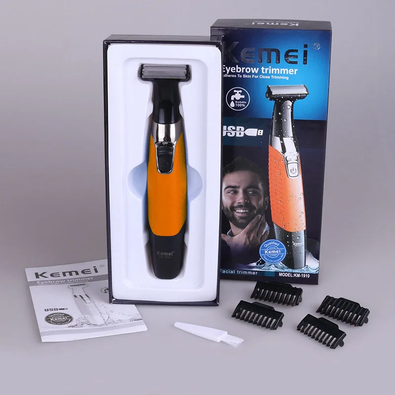 Kemei, профессиональная электробритва, USB перезаряжаемая бритва, триммер для бороды, Мужская Беспроводная Бритва, триммер для тела, мужской станок для бритья 40D