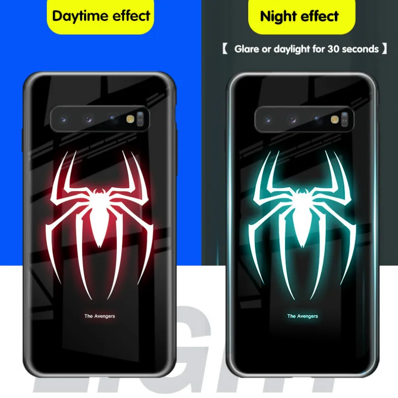 Luxury Phone Case Luminous Tempered Glass Fluorescence for iPhone X 7 8 6 6s Plus XS XR MAX anti scratch Shockproof |