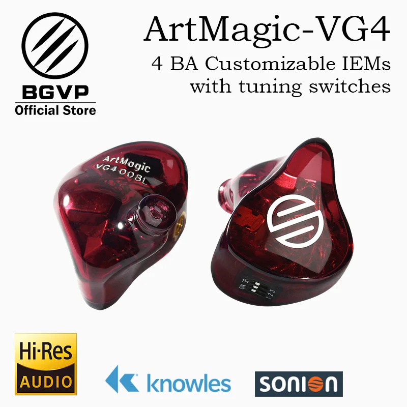 BGVP HIFI наушники ArtMagic VG4 4 сбалансированные арматуры настраиваемые